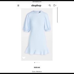 Light Blue Puff Sleeved Mini Dress